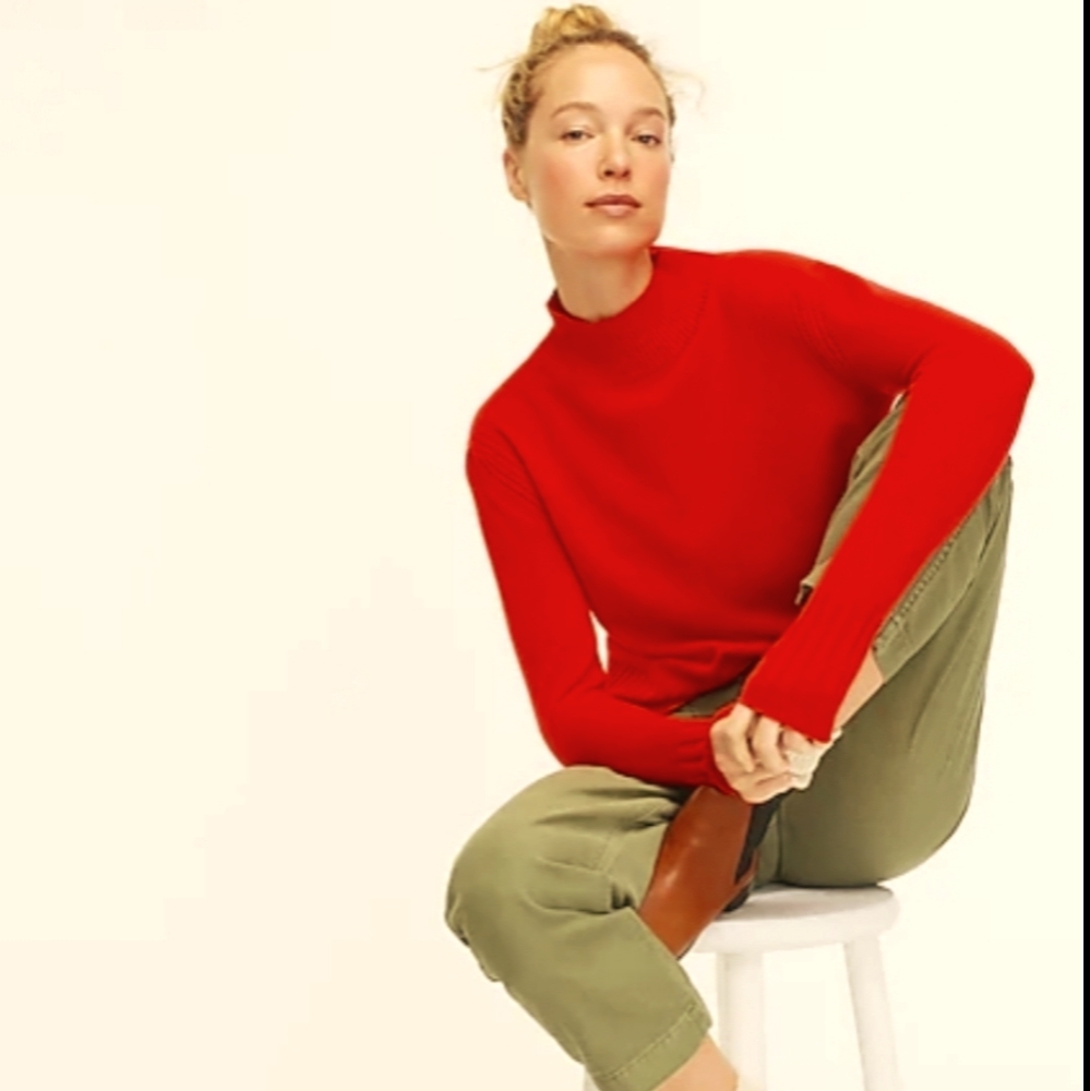 Worthington cranberry red mock neck sweater XL 18